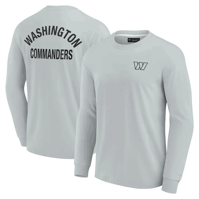 Men's Washington Commanders Grey Signature Unisex Super Soft Long Sleeve T-Shirt